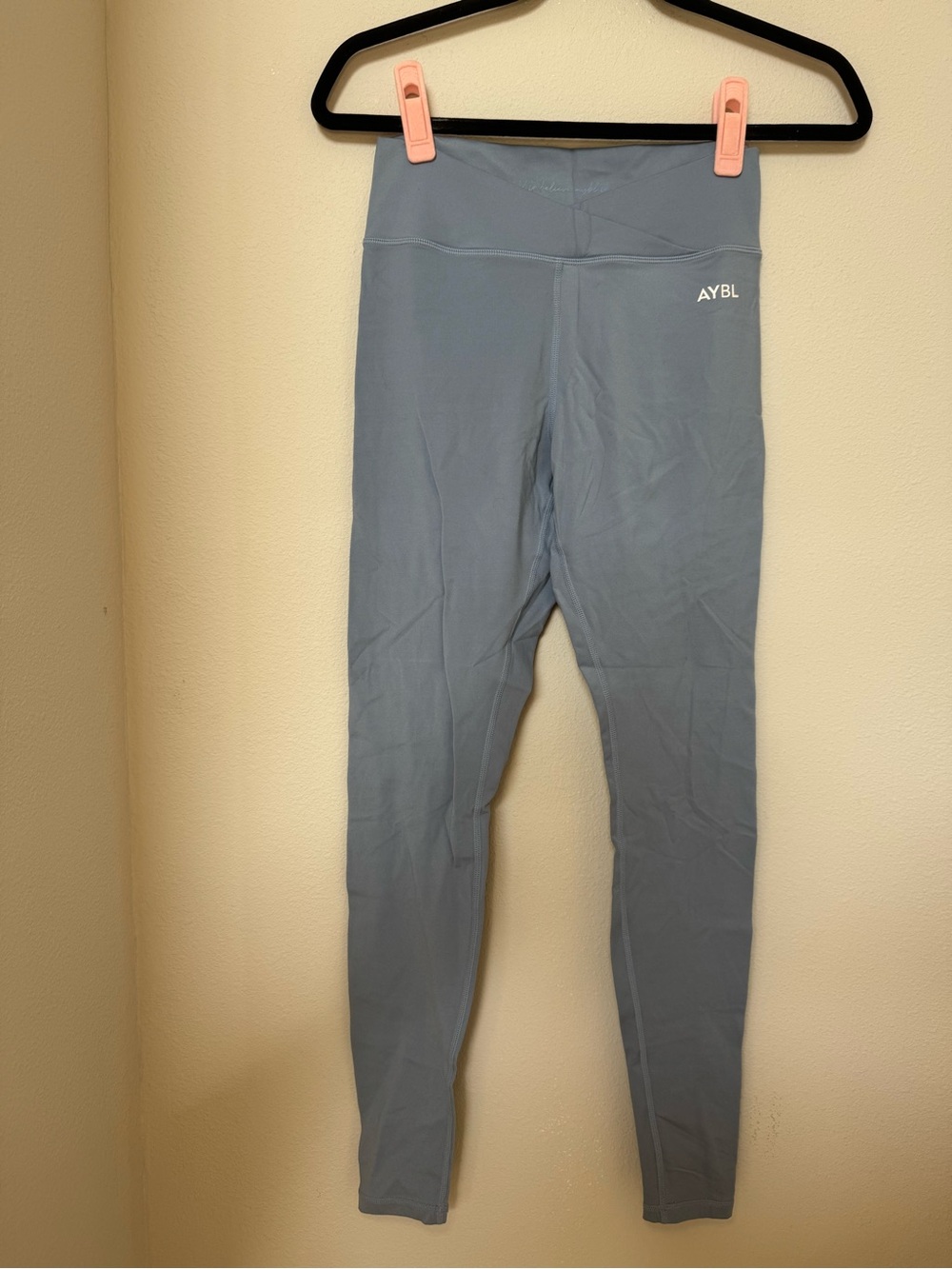 AYBL sculpt wrap V front leggings in gray blue